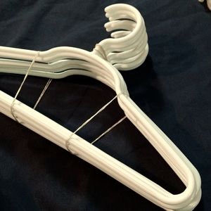 10 White Baby Clothing Hangers Plain Style
